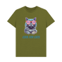 Moss Green \"Cool For Cats\" Graphic Mens T-Shirt