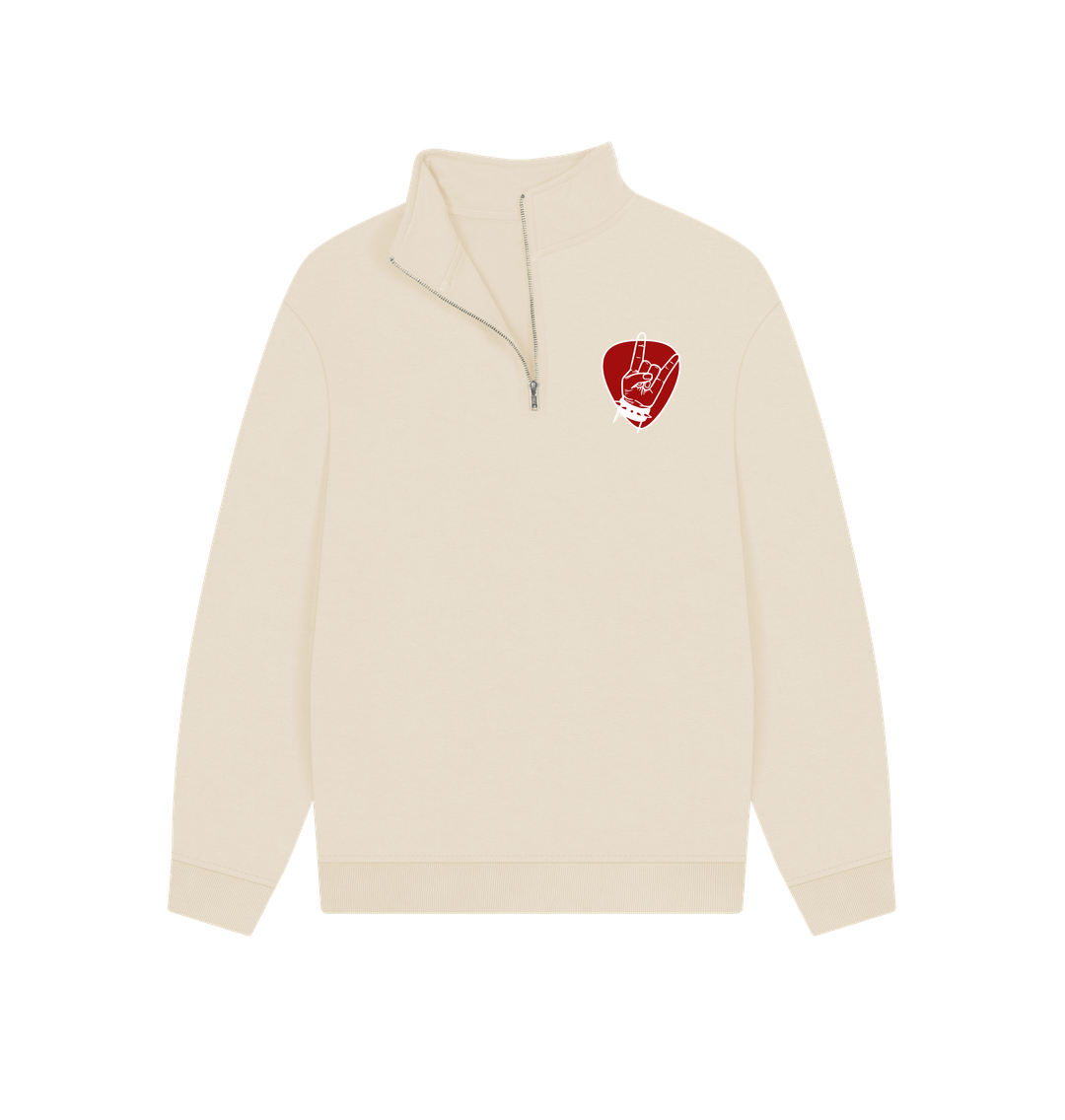 Oat Rock Plectrum Pocket Graphic Unisex Quarter Zip Sweatshirt