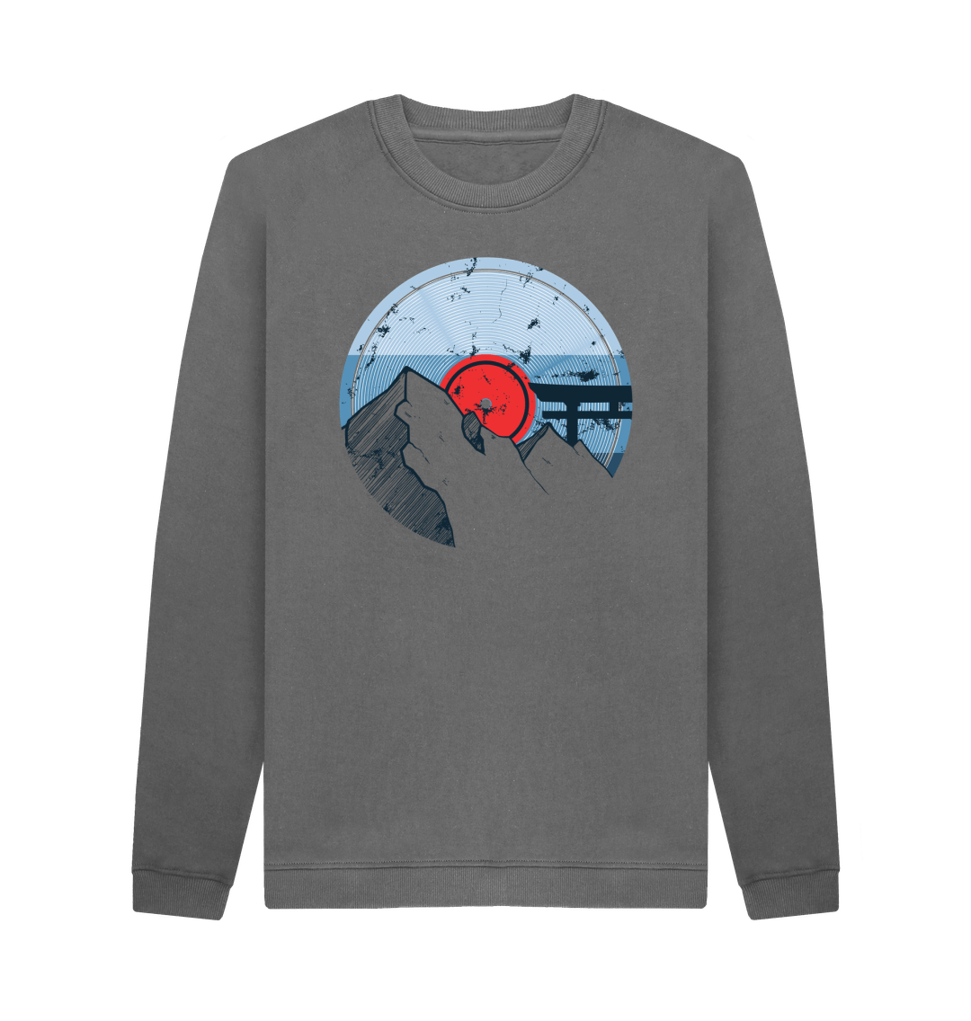 Slate Grey Printed Sweater Front