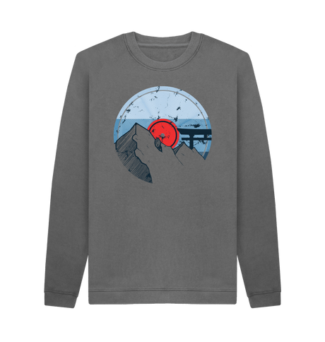 Slate Grey Printed Sweater Front