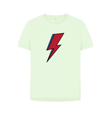 Pastel Green David Bowie Lightning Bolt Womens T-Shirt