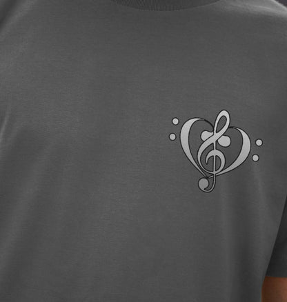 Combined Clef Heart Symbol Graphic Mens T-Shirt