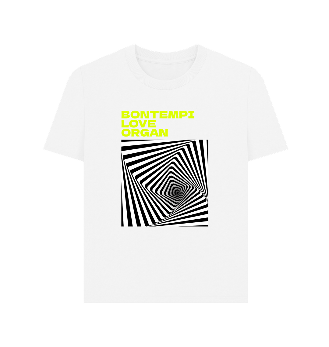 White Bontempi Love Organ Green & Black Graphic Womens T-Shirt