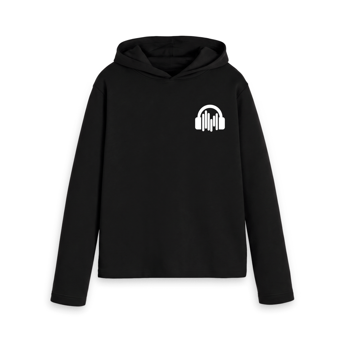 Black Printed Hoody Front