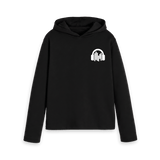 Black Printed Hoody Front