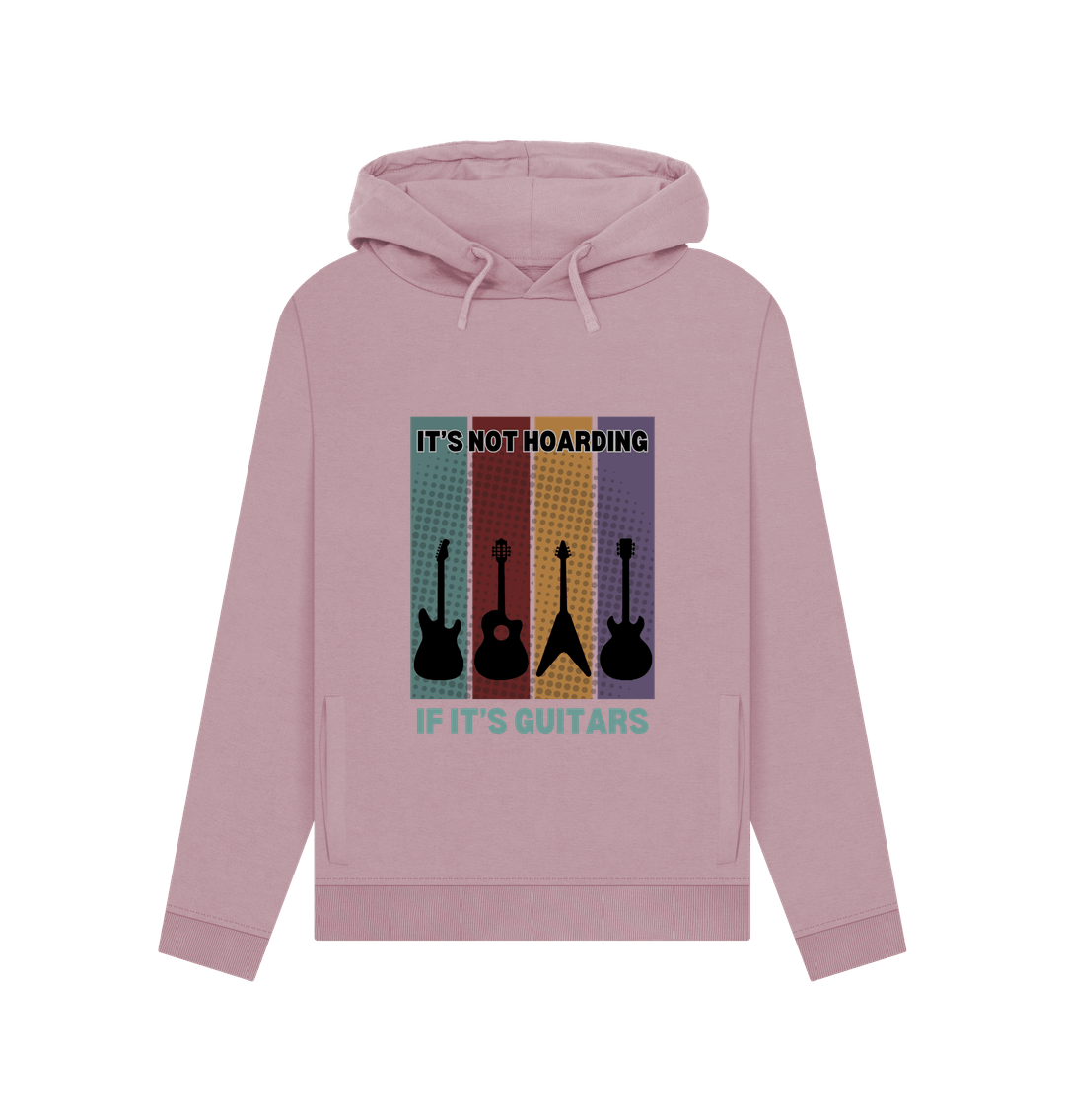 Mauve \"It's Not Hoarding If It's Guitars\" Womens Pullover Hoodie