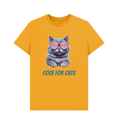 Mustard \"Cool For Cats\" Graphic Mens T-Shirt