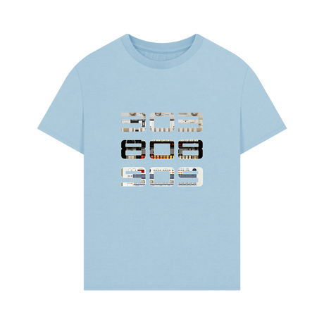 Milky Blue Printed T-shirt Front