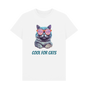 White \"Cool For Cats\" Graphic Mens T-Shirt