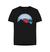 Black Womens Vinyl Record Mountain T-Shirt