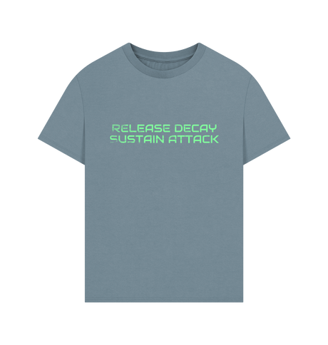 Stone Blue Printed T-shirt Front