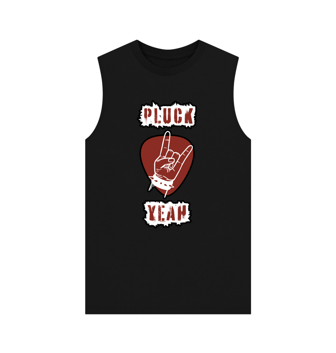 Black \"Pluck Yeah\" Graphic Mens Vest