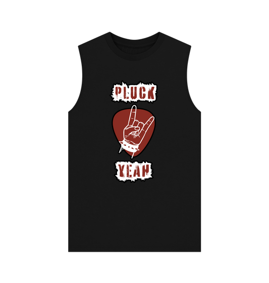 Black \"Pluck Yeah\" Graphic Mens Vest