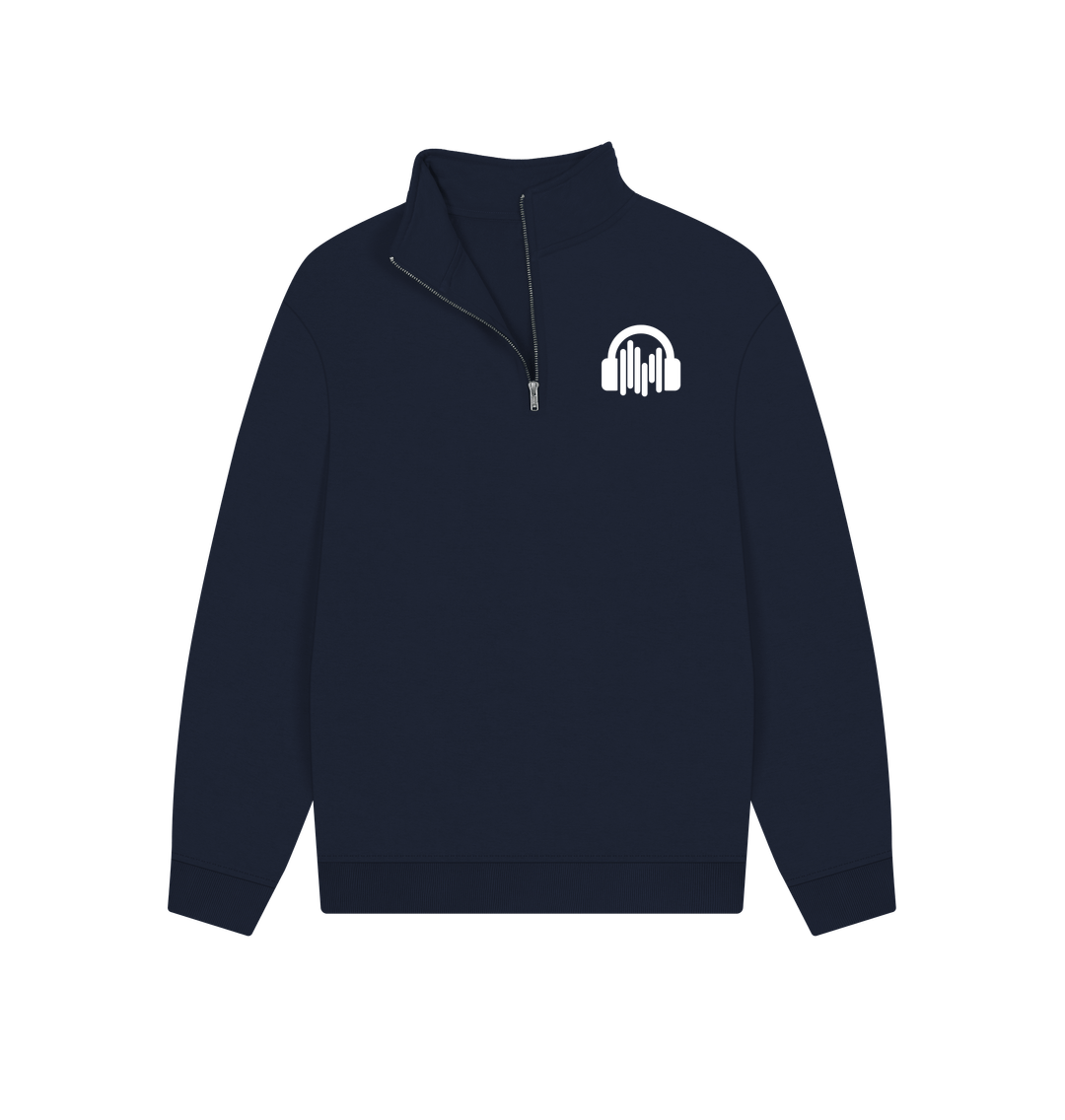 Navy Sound Shirts Pocket Logo Quarter Zip Unisex Sweatshirt