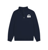 Navy Sound Shirts Pocket Logo Quarter Zip Unisex Sweatshirt