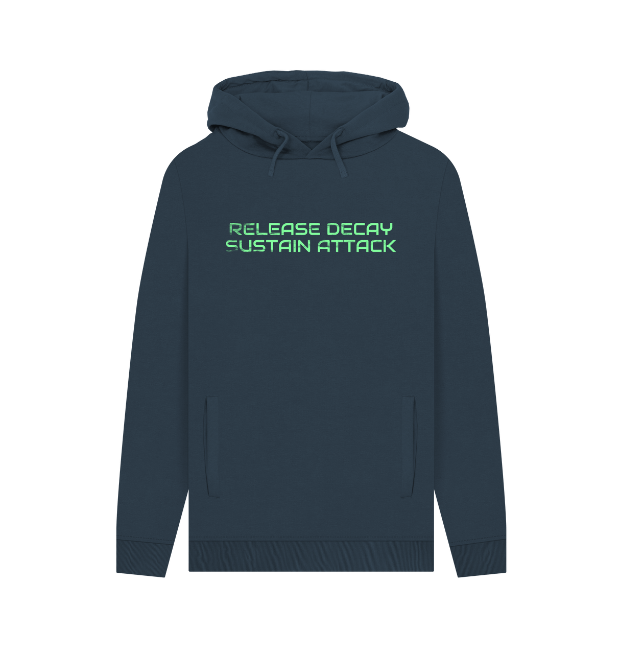 Navy Printed Hoody Front