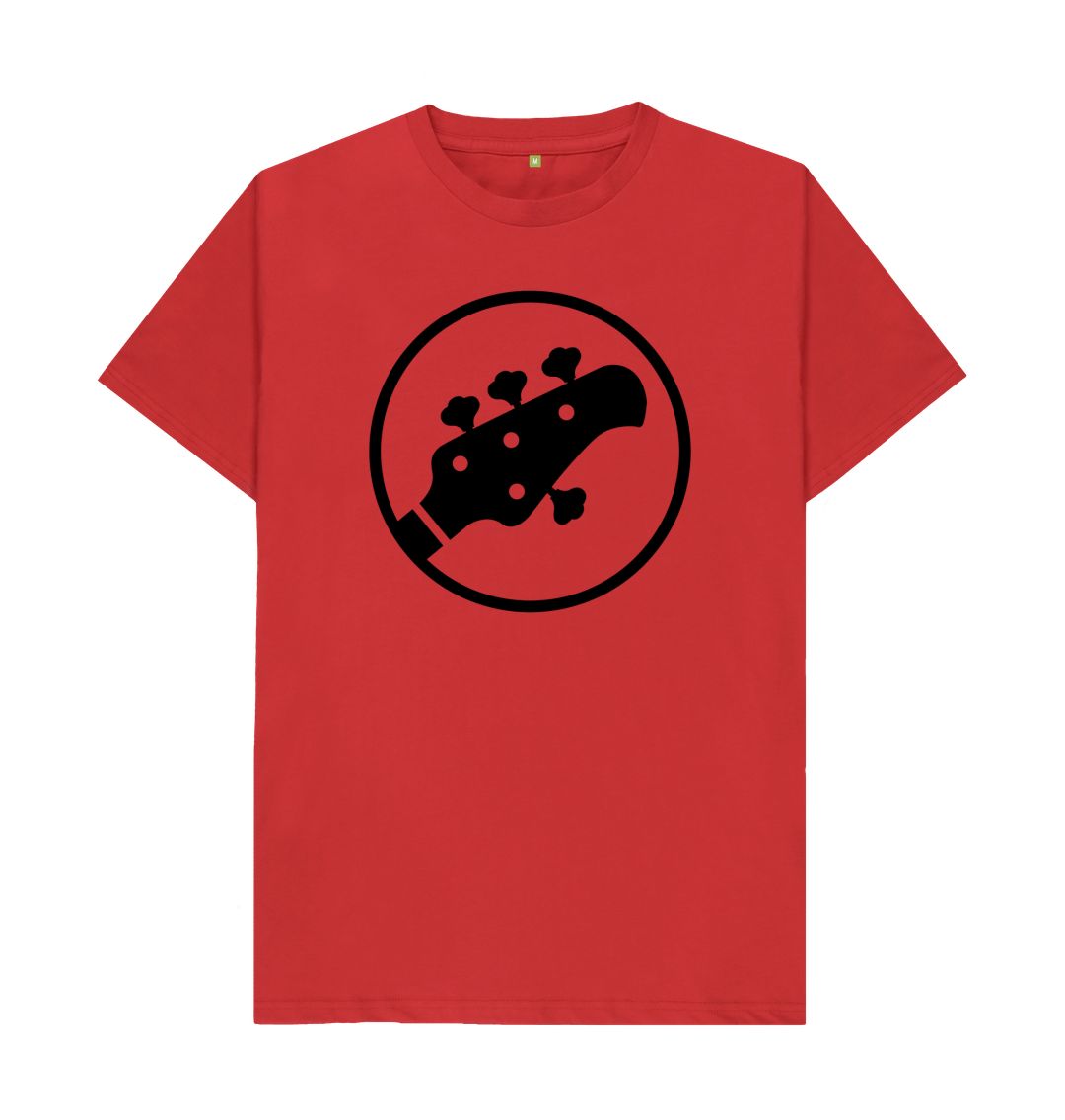 Red Mens Stingray Guitar head t-shirt