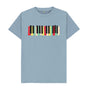 Stone Blue Colourful Keyboard Print T-Shirt