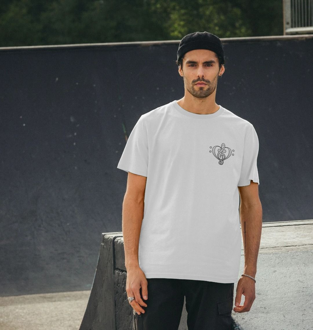 Combined Clef Heart Symbol Graphic Mens T-Shirt