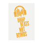 White Drop Beats Not Bombs Sound Shirts Logo In Yellow Print