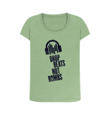 Sage \"Drop Beats Not Bombs\" Women's Scoop Neck T-Shirt