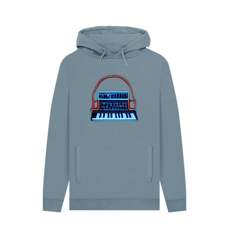 Stone Blue Printed Hoody Front
