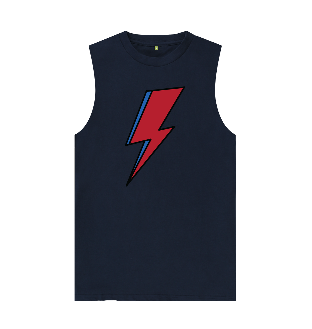 Navy Blue David Bowie Lightning Bolt Mens Vest