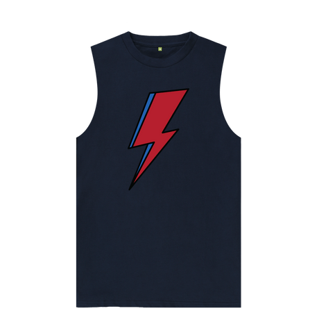 Navy Blue David Bowie Lightning Bolt Mens Vest