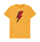Mustard David Bowie Lightning Bolt Mens T-Shirt