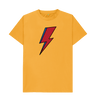 Mustard David Bowie Lightning Bolt Mens T-Shirt