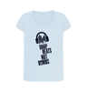 Sky Blue \"Drop Beats Not Bombs\" Women's Scoop Neck T-Shirt
