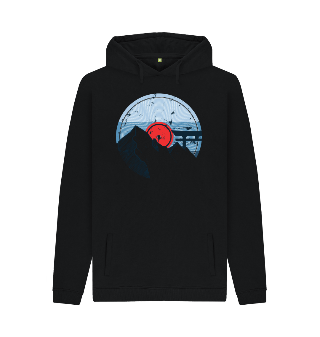 Black Printed Hoody Front