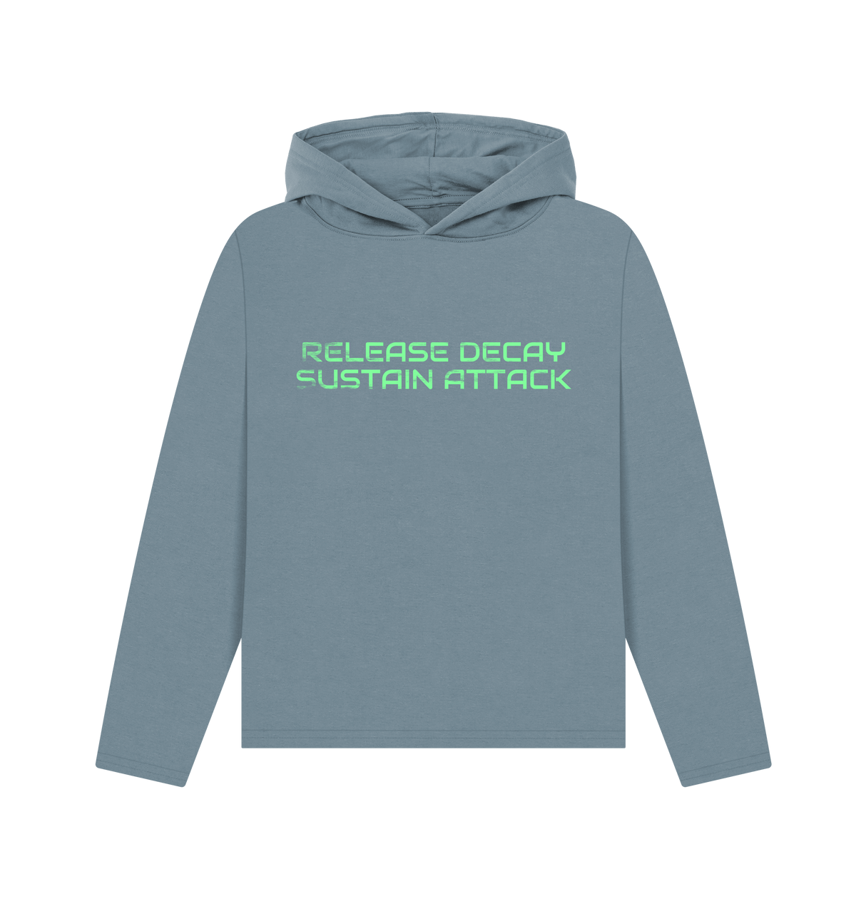 Stone Blue Printed Hoody Front