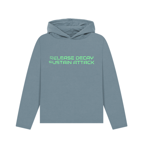 Stone Blue Printed Hoody Front