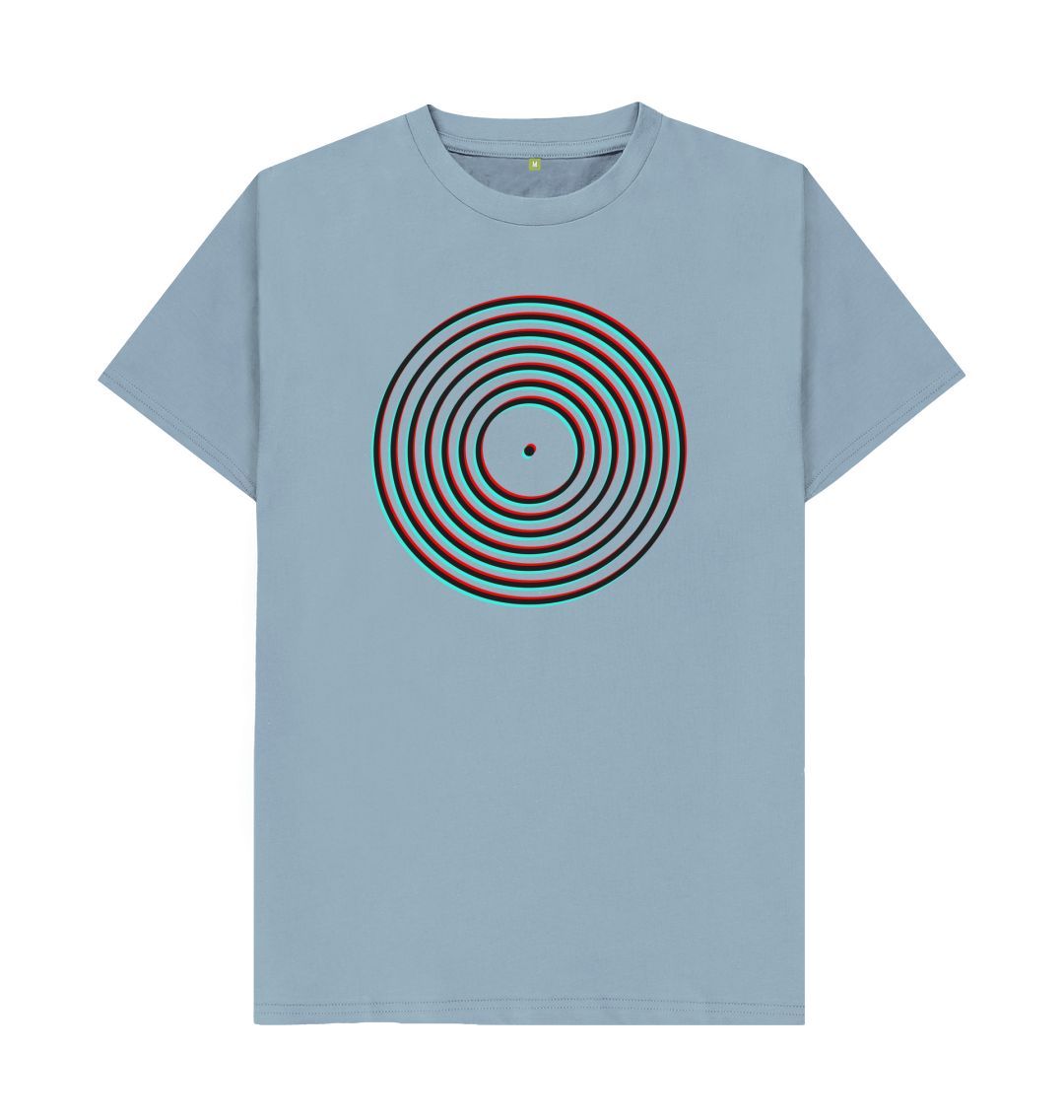 Stone Blue Vinyl Record Outline T-Shirt