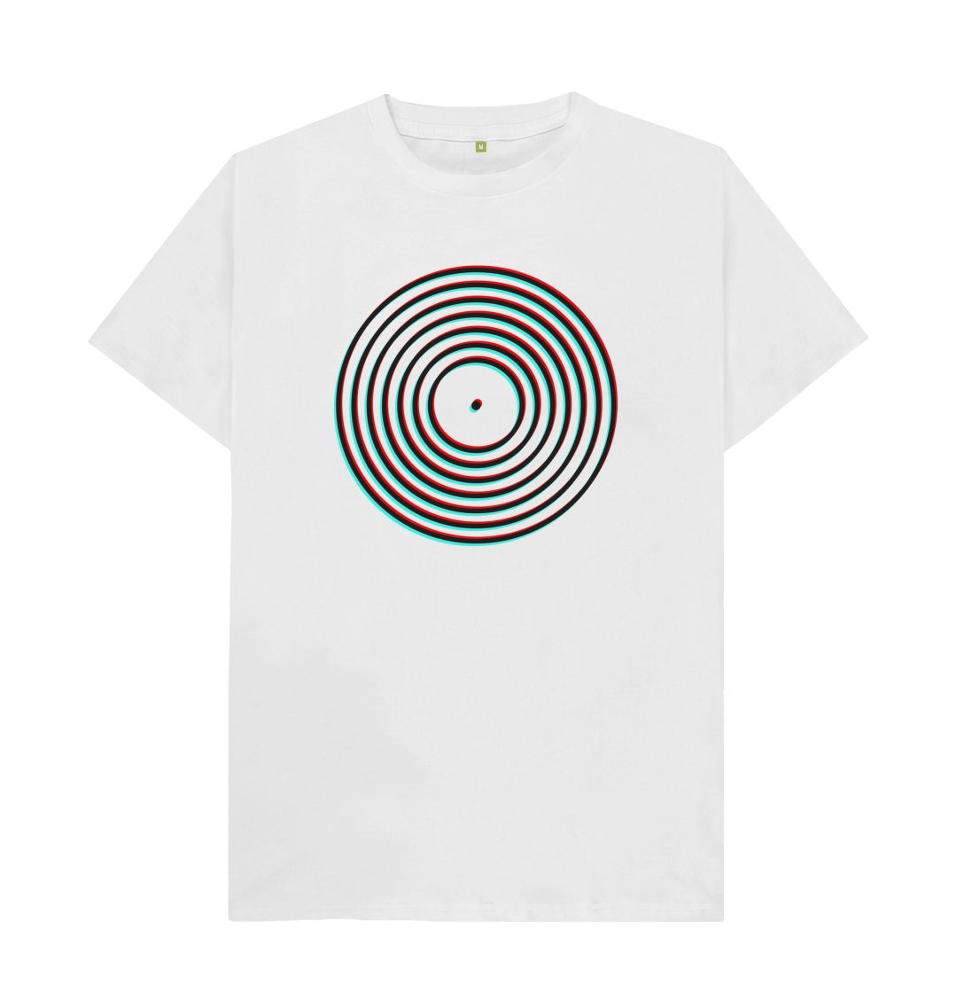 White Vinyl Record Outline T-Shirt