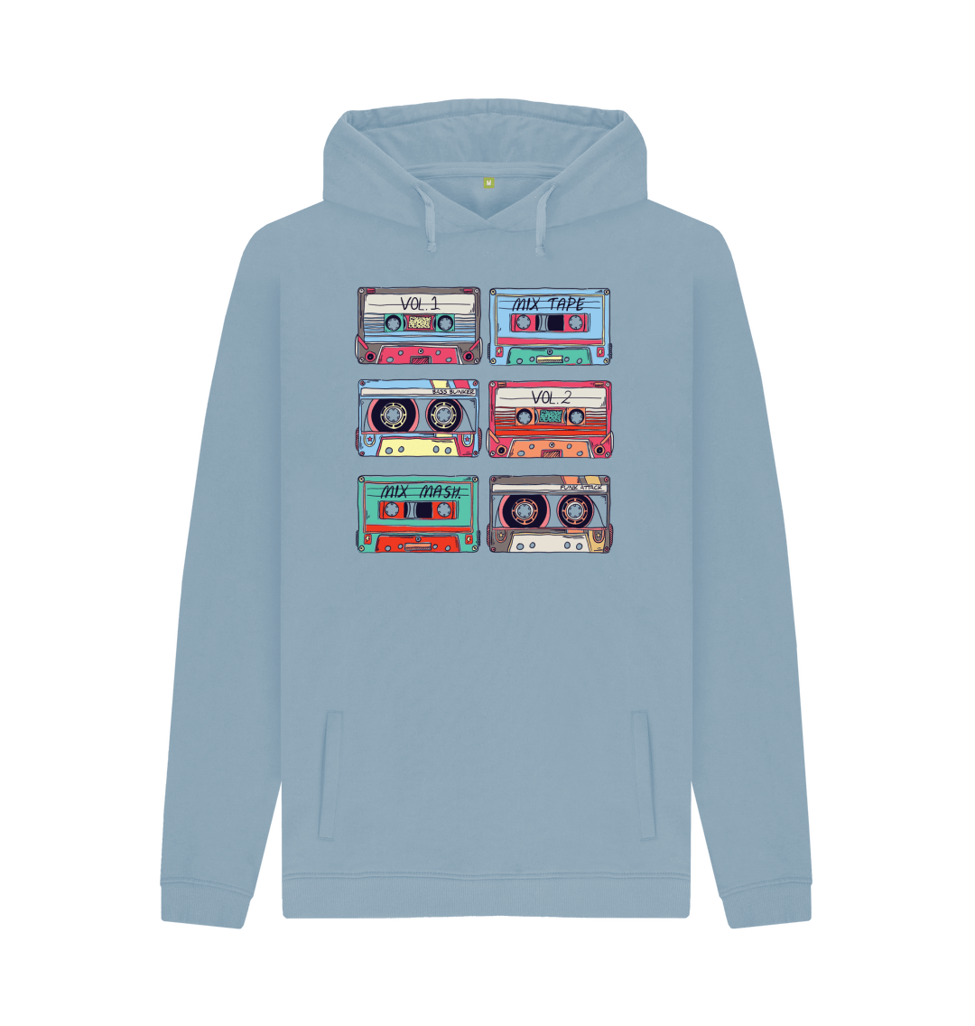 Stone Blue Printed Hoody Front