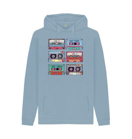 Stone Blue Printed Hoody Front