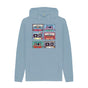 Stone Blue Mens Cassette Mix Tape Hoodie
