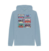 Stone Blue Mens Cassette Mix Tape Hoodie