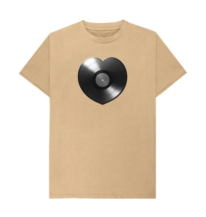 Sand Mens Vinyl Heart T-shirt - Black