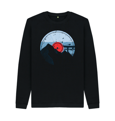Black Printed Sweater Front