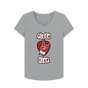 Athletic Grey \"Pluck Yeah\" Graphic Womens V-Neck T-Shirt
