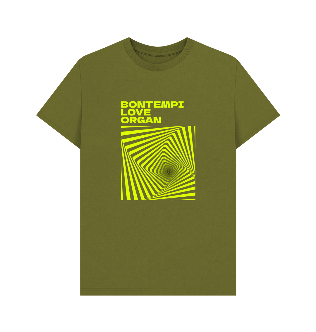 Moss Green Bontempi Love Organ Green & Green Graphic Mens T-Shirt