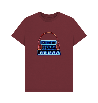 Red Wine Neon Moog Style Synth Mens T-Shirt