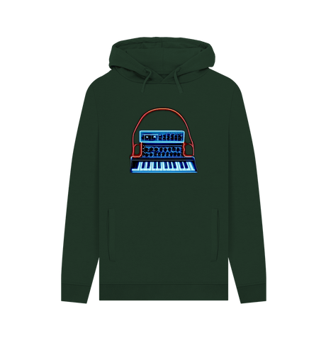 Evergreen Neon Moog Style Synth Mens Hoodie