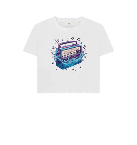 White Women's Sync Or Swim Boxy Fit T-Shirt