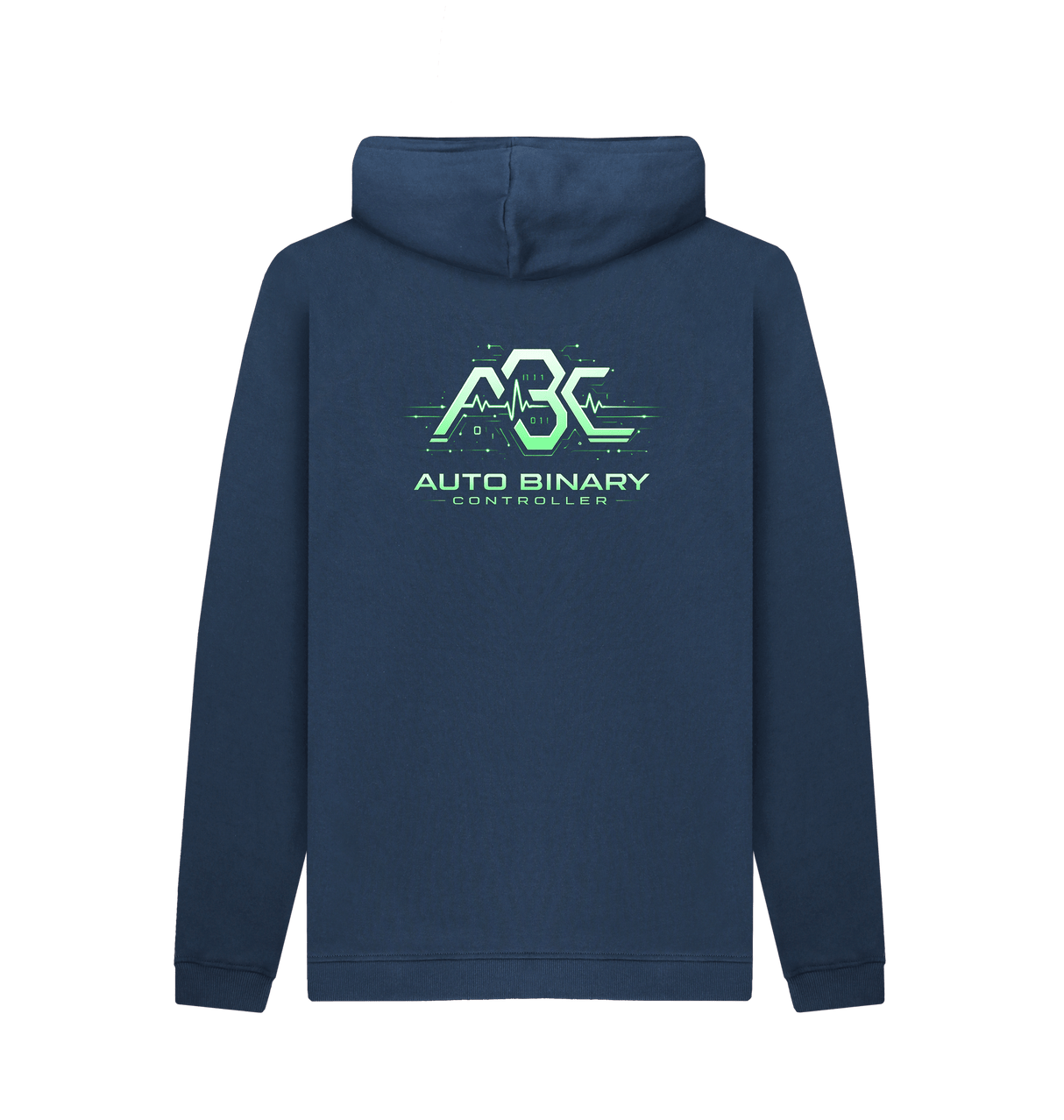 Navy Printed Hoody Back