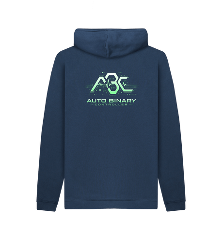 Navy Printed Hoody Back