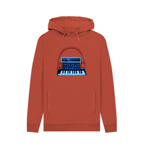 Rust Neon Moog Style Synth Mens Hoodie